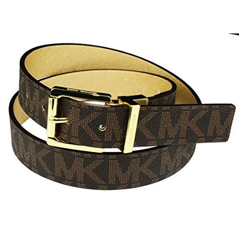 michael kors brown belt gold buckle|Michael Kors gold belt.